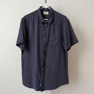 Marine Layer sz L Mens Short Sleeve Button Up Shirt Linen Beach Vacation NWOT